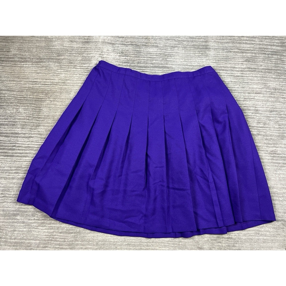 Main‎ Street Classics Skirt 3X Womens Purple Pleated Pull On Polyester Made USA